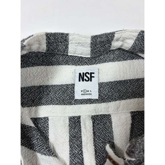 NSF Sue Romper White Blue Stripe Small Sleeveless Drawstring Waist Shorts - Picture 2 of 14